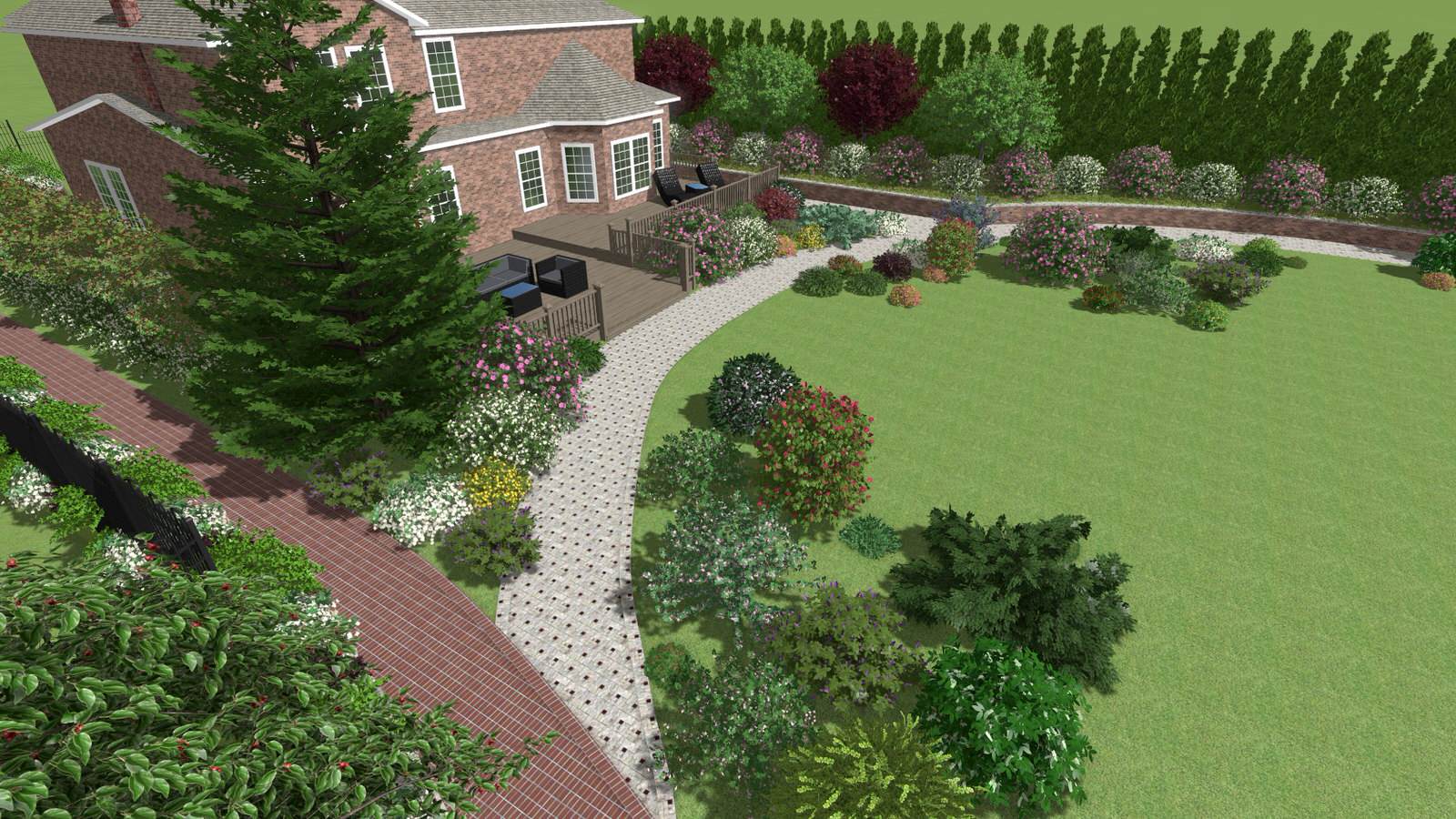 Загородный дом с цветущим садом