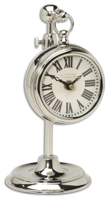 Uttermost Pocket Watch Nickel Marchant Cream Clock