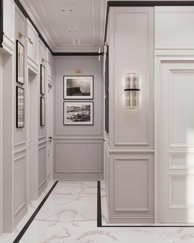 Стильный интерьер с элементами ар-деко в ЖК Петровский квартал на воде - 99 м2