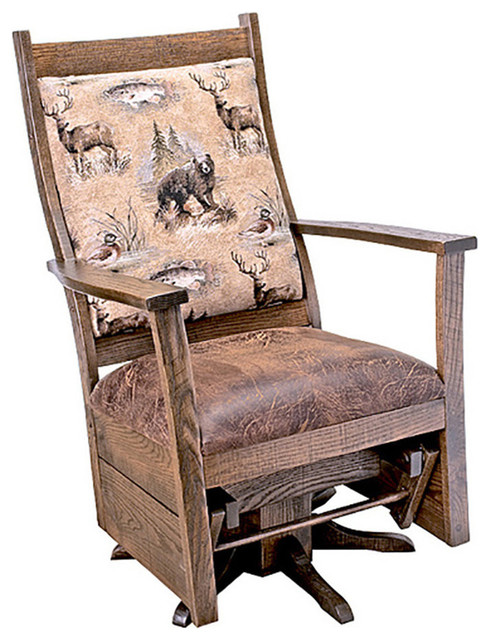 rustic glider chair