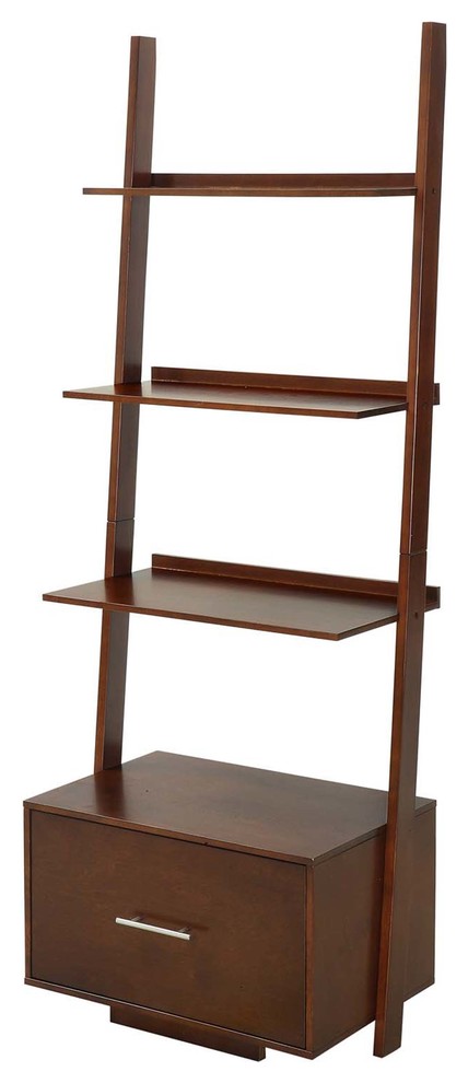Details about   Convenience Concepts American Heritage 5-Shelf Ladder Bookcase Black 