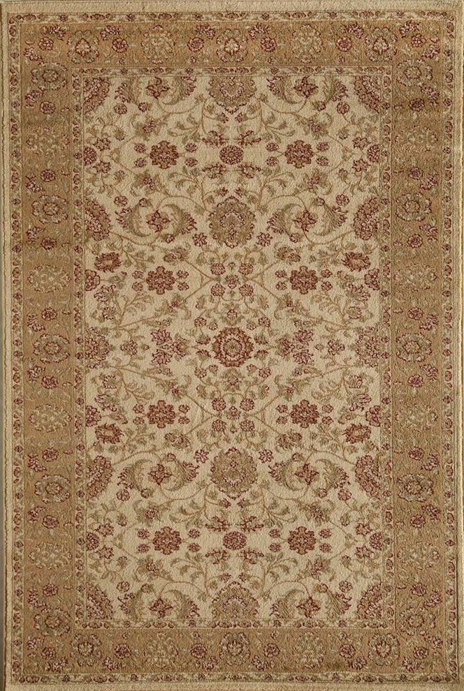 Sorrento Tabriz Rug, Cream, 5'3"x7'10", 6'7"x9'6" Traditional Area