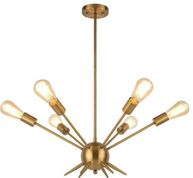 6 Lights Pendant Light Brass Plated Sputnik Chandelier Antique 6 Lights Pendant Light Brass Plated Sputnik Chandelier Antique Chandeliers By Lami