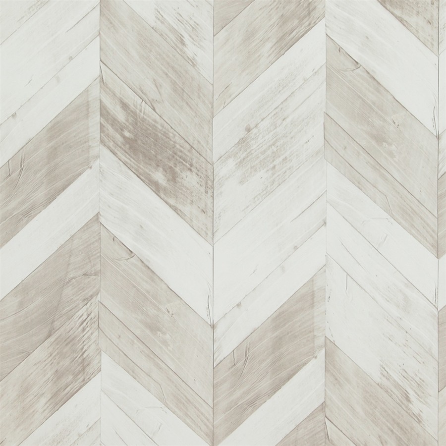 Wood Weathered Herringbone Wallpaper - Contemporary - Wallpaper - by