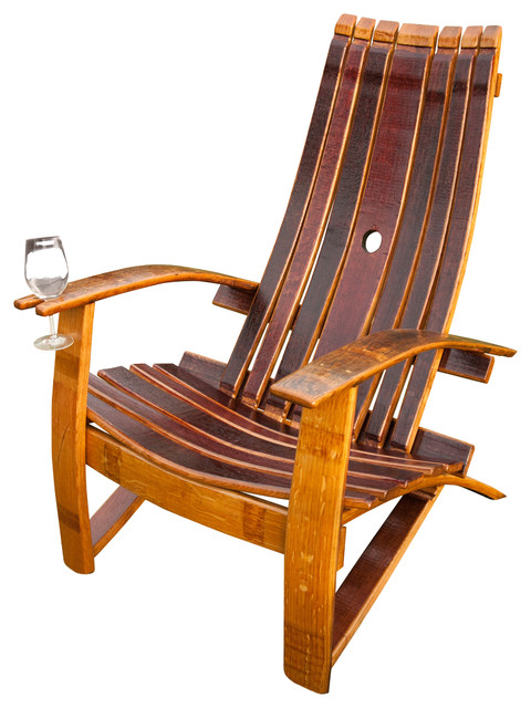 wine barrel adirondack chair - farmhouse - adirondack