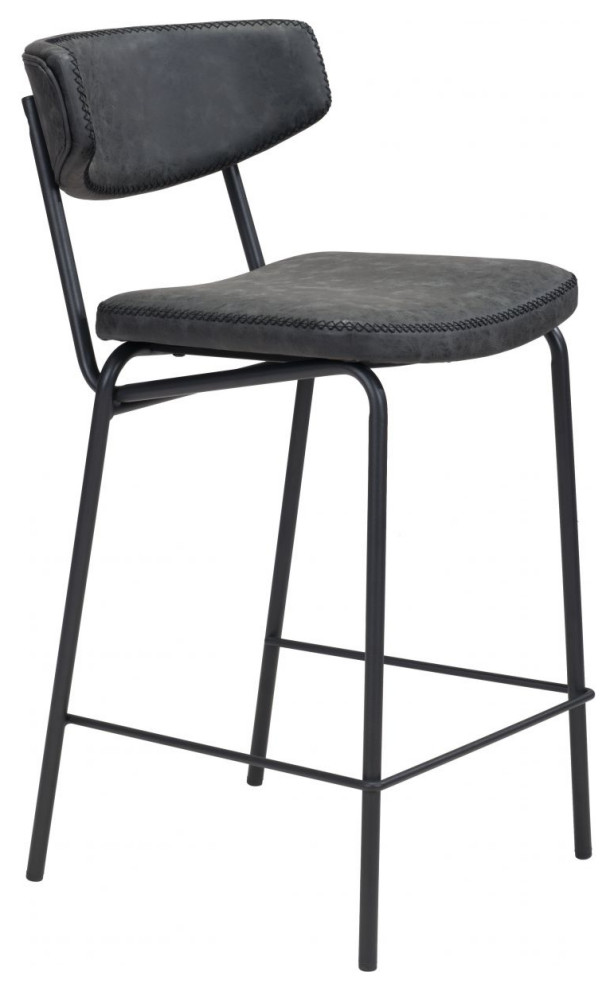 Sharon Counter Chair, Set of 4 Vintage Black Midcentury Bar Stools