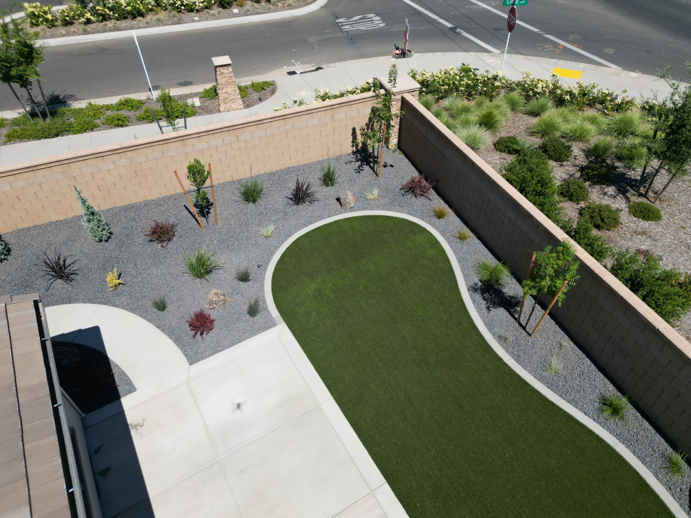 Roseville Backyard Turf and Concrete