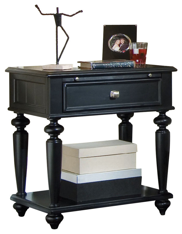 American Drew Camden Dark Leg Nightstand Black Traditional