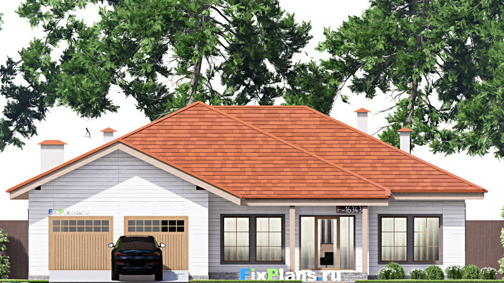 Проект одноэтажного дома 17х17м S200м2 F-16343