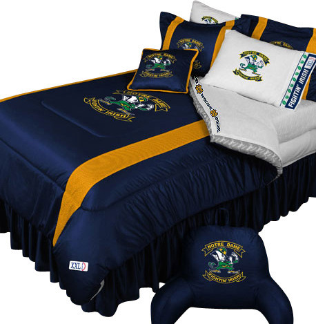 NCAA Notre Dame Comforter Pillowcase College Bedding, Queen
