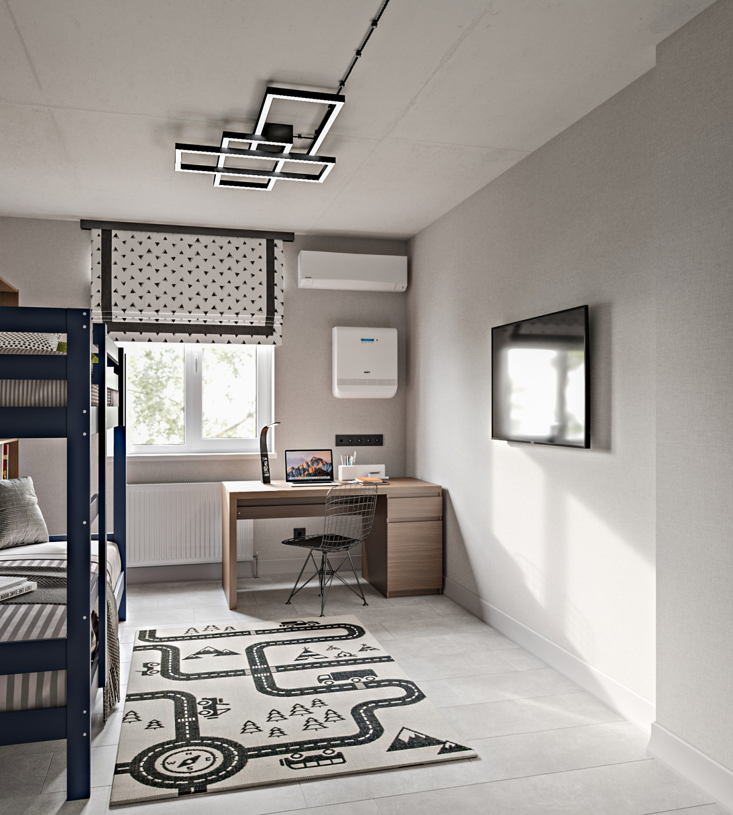 Серая квартира лофт