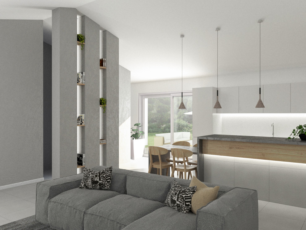 This is an example of a modern family room in Rome.
