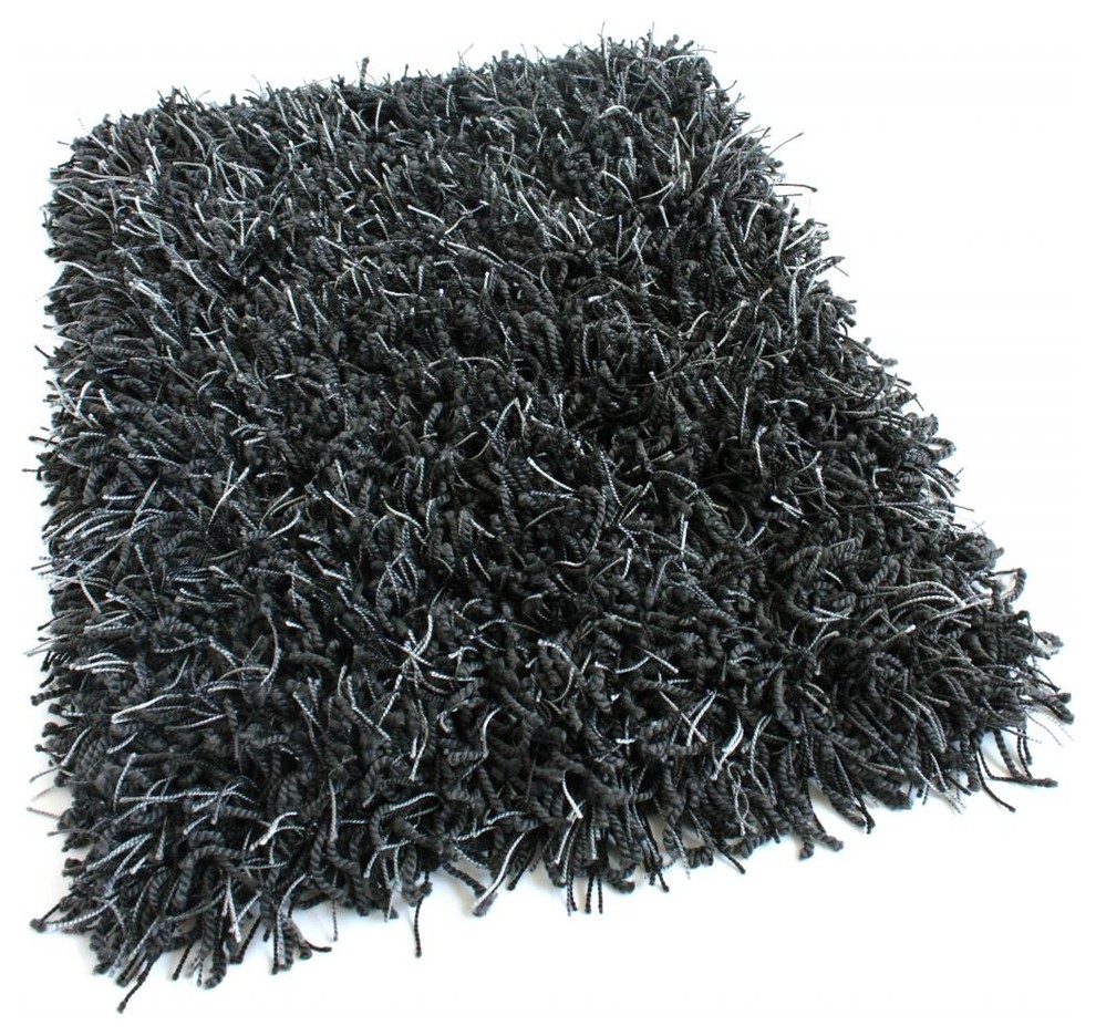 12'x16' Black Marble Bling Shag Custom Rug, 68.2 oz Carpet