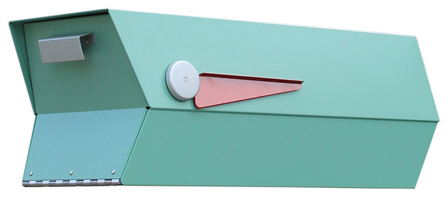 modboxUSA Mid-Century Modern Curbside Mailbox | One Color, Satin Light Green