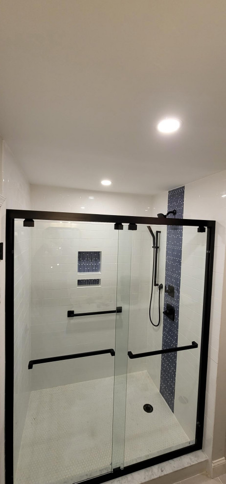 Modern Blue Bathroom Renovation