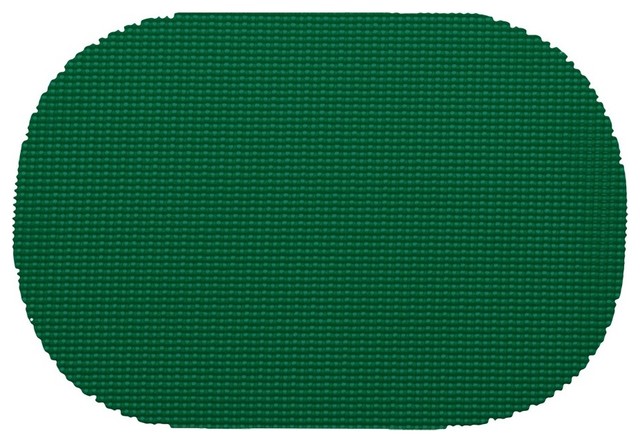 Kraftware Fishnet Hunter Green Oval Placemats, Set of 12
