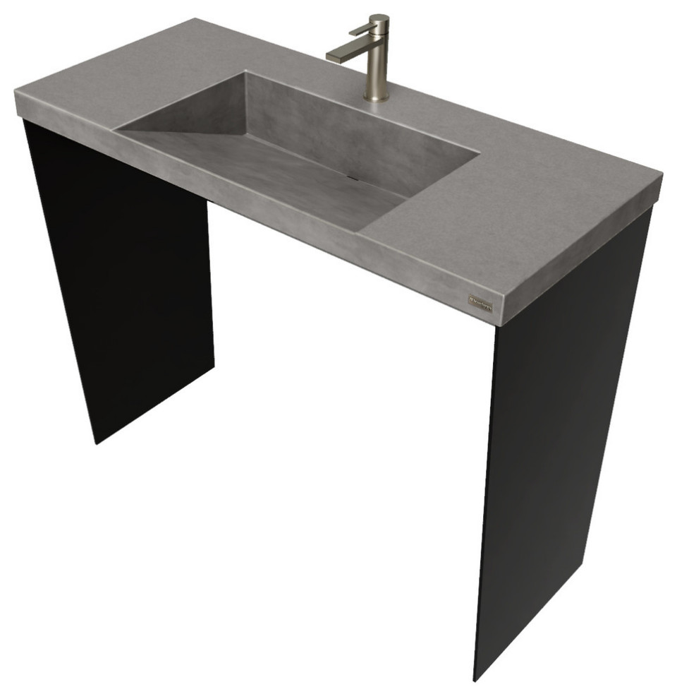 40" Contempo Vanity With Concrete Ramp Sink Industrial Bathroom