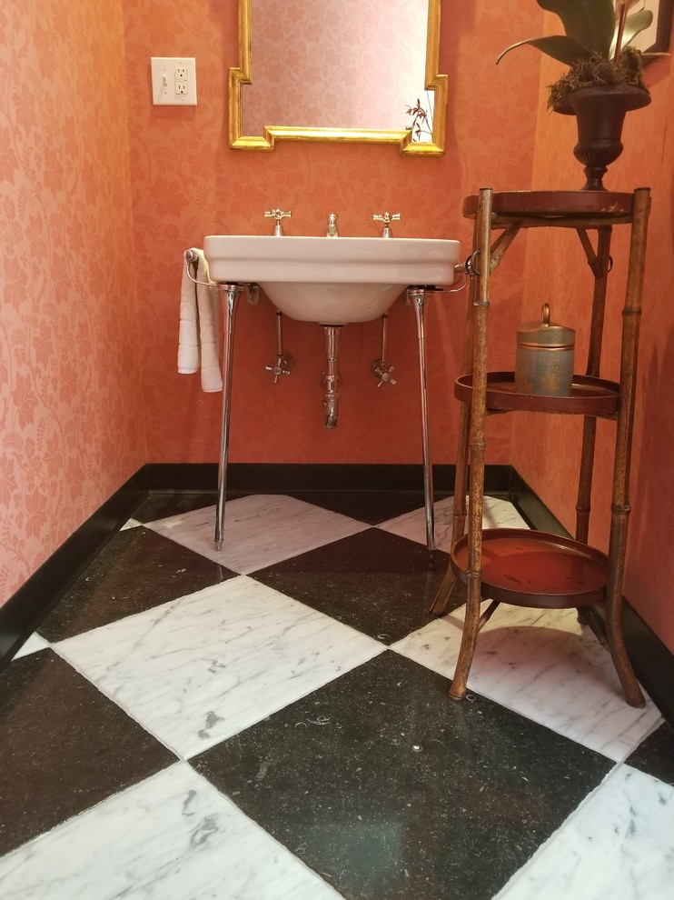 Design ideas for a traditional powder room in Charlotte.