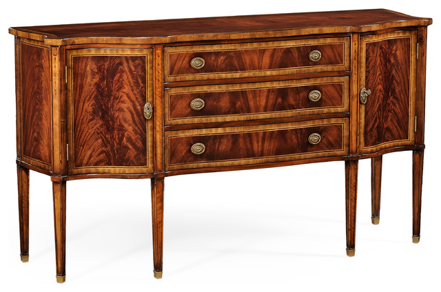 Mahogany Sideboard With Curved Doors