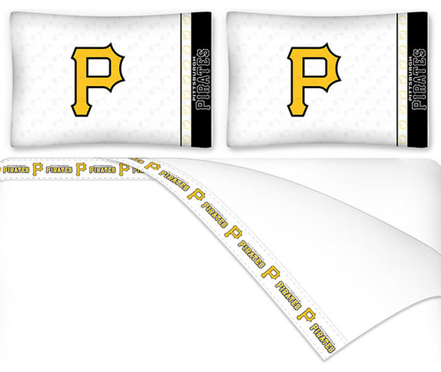 Mlb Pittsburgh Pirates Bed Sheet Set Bedding Accessories Mlb Pittsburgh Pirates King Sheet Set Baseball Logo Bedding