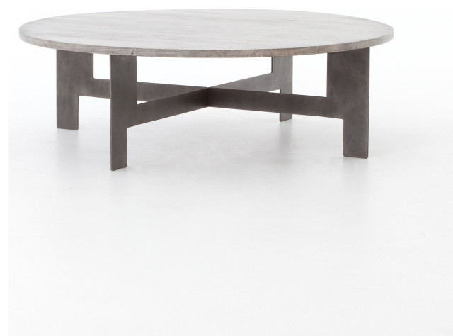 Hayden Round Coffee Table With Iron, Houzz Round Coffee Tables