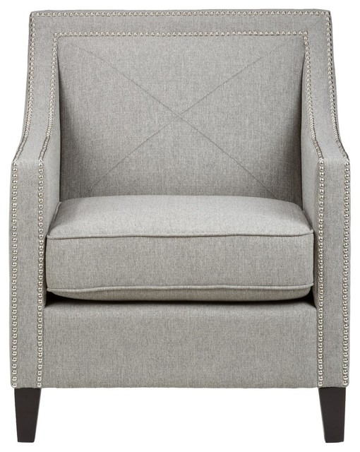 Luca Upholstered Accent Club Chair with Nail Head Trim