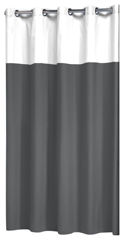 Extra Long Shower Curtain 72 x 78 Inch Sealskin Speckles Gray Fabric 