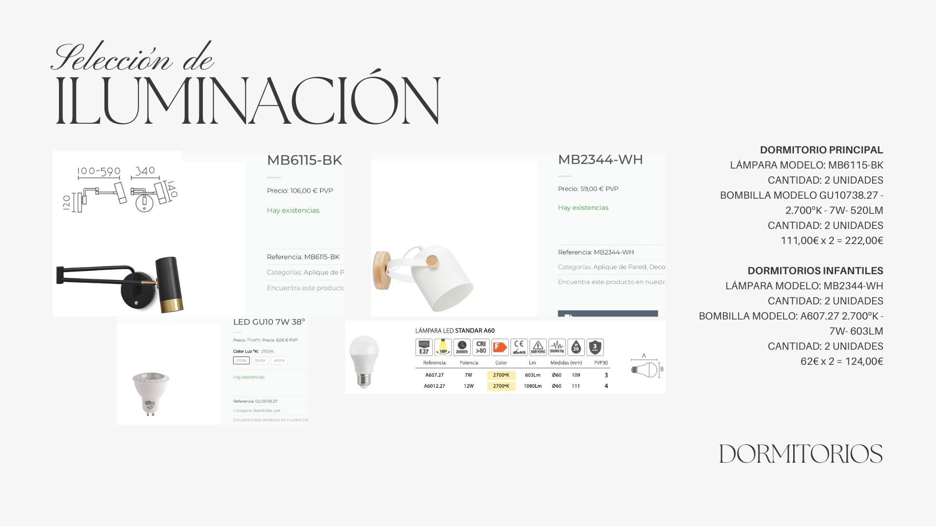Selección de iluminación
