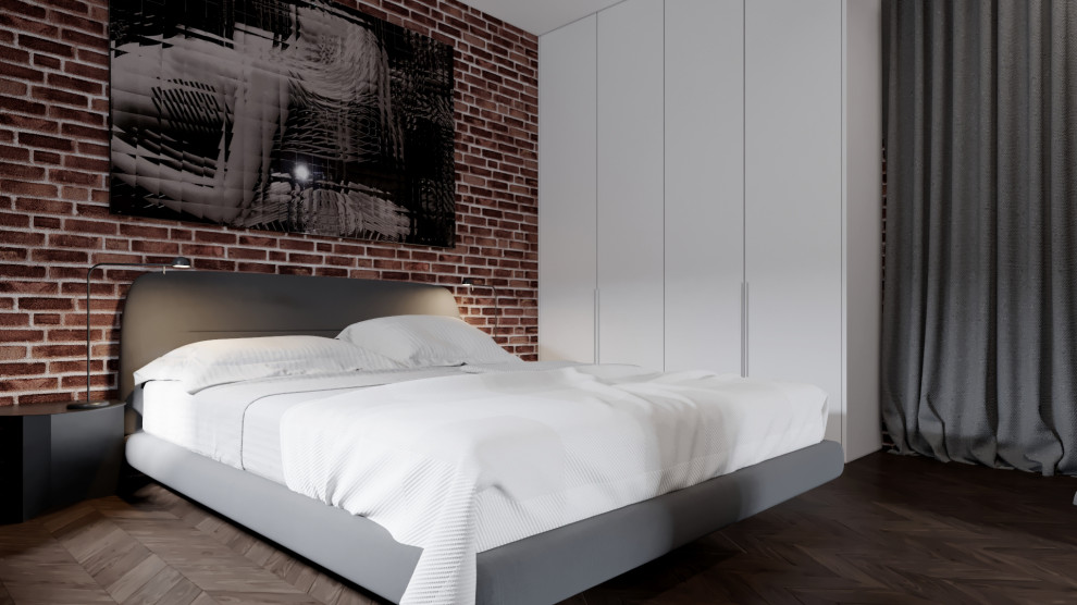 Design ideas for an industrial bedroom in Brussels.