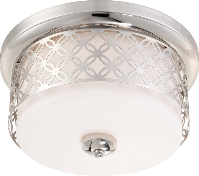 Nuvo Lighting 60-4671 Margaux 2-Light Flush Dome Fixture with Satin White Glass