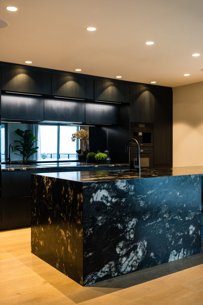 Moody Modern New Build with Natural Stone Benches