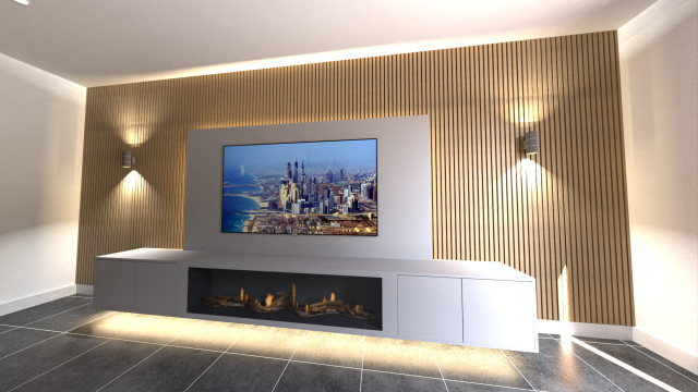 Media Wall - Syston trendy-dagligstue