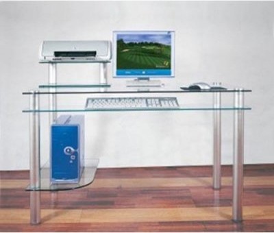 Madison Clear Glass Computer Desk