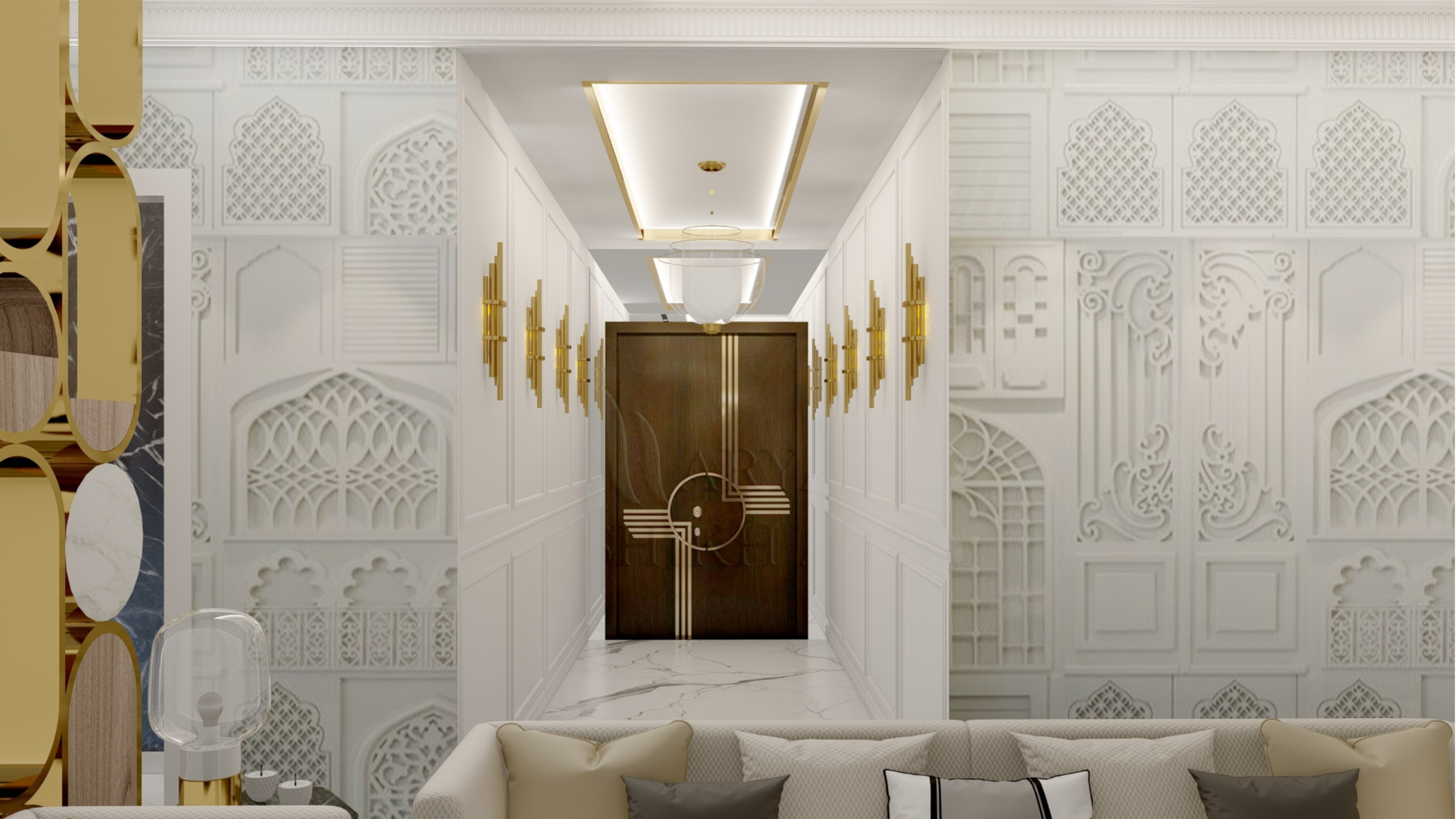 Elegant Lounge and Dining Area with Light Tones in Guildford