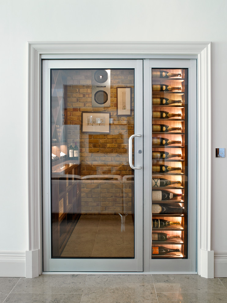 This is an example of a transitional wine cellar in London.