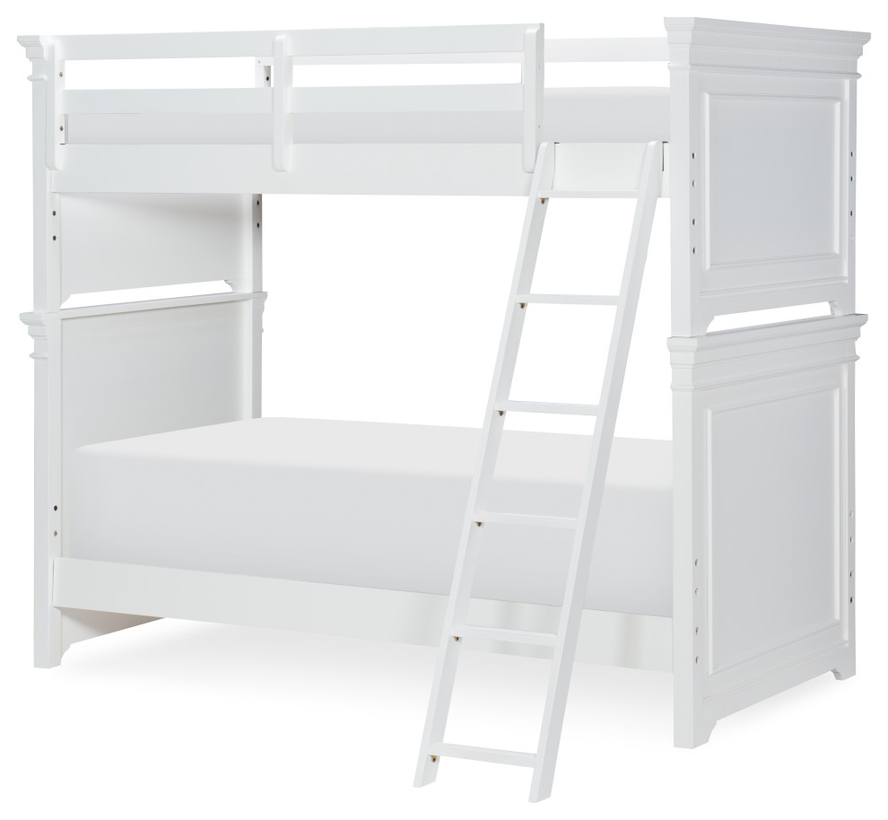 Canterbury Complete Twin Over Twin Bunk Bed, Natural White