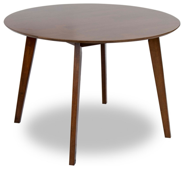 Piper Mid Century Modern Style Solid Wood Walnut 43" Round Dining Table ...