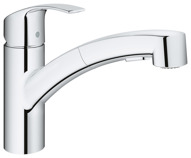 Grohe Eurosmart Brass Single Handle Deck Mount Kitchen Faucet Starlight Chrome