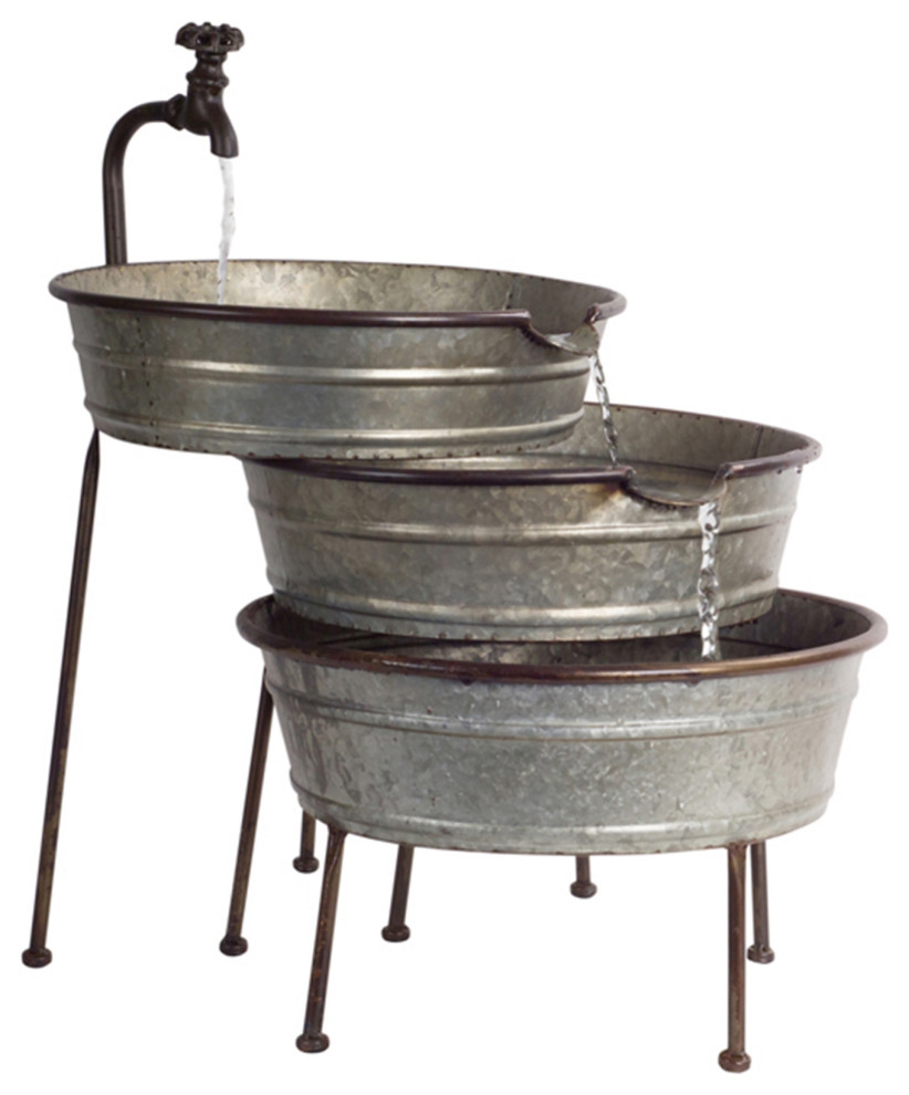 Fountain With Tubs 26" Metal