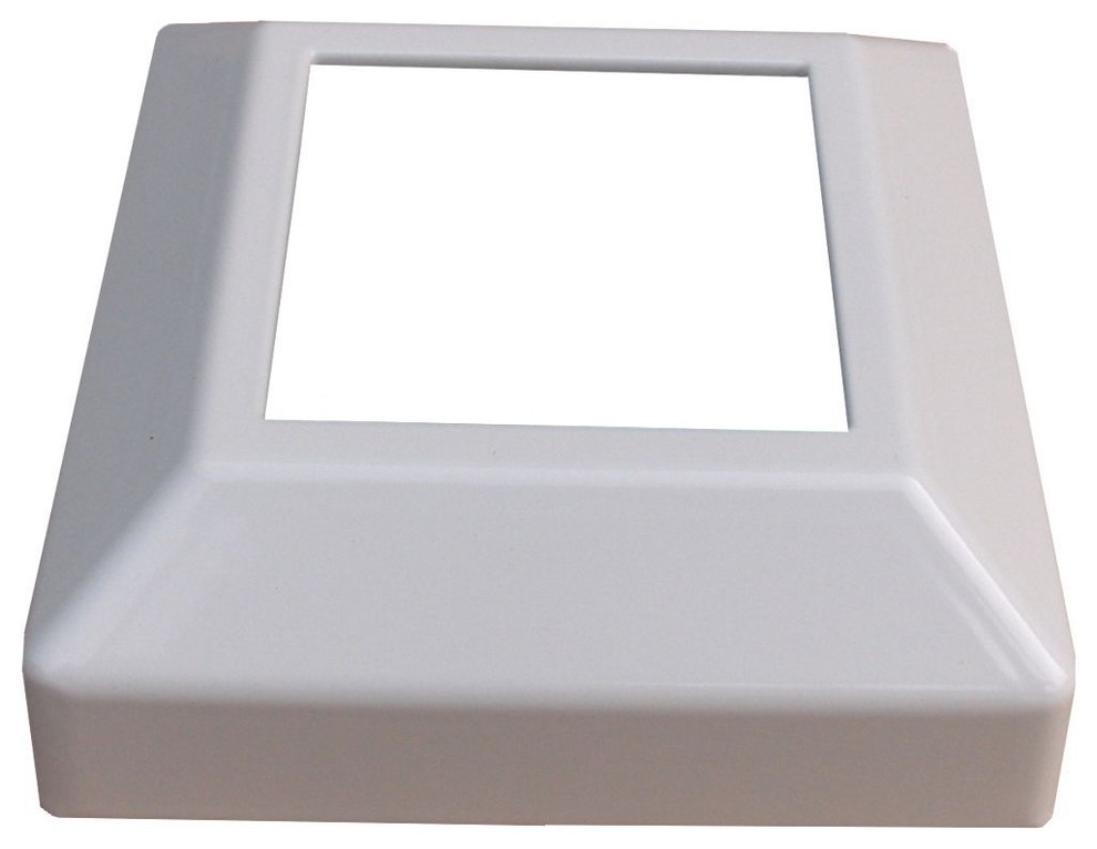 Contractor Deck Railing Aluminum 3x3 Post Base Cover, White, Low