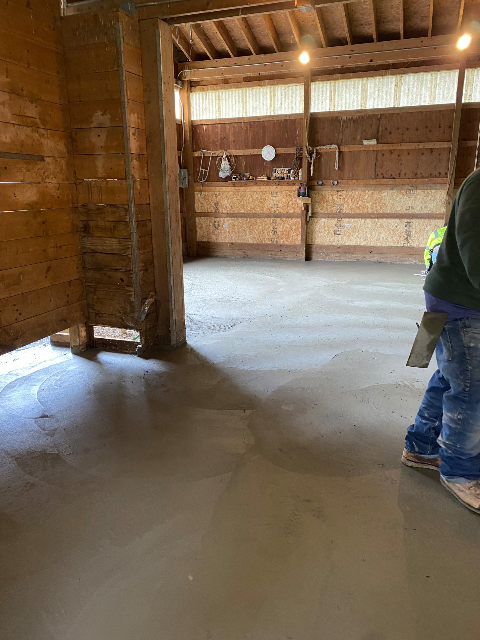 White Lake Radiant Floor Concrete for Barn