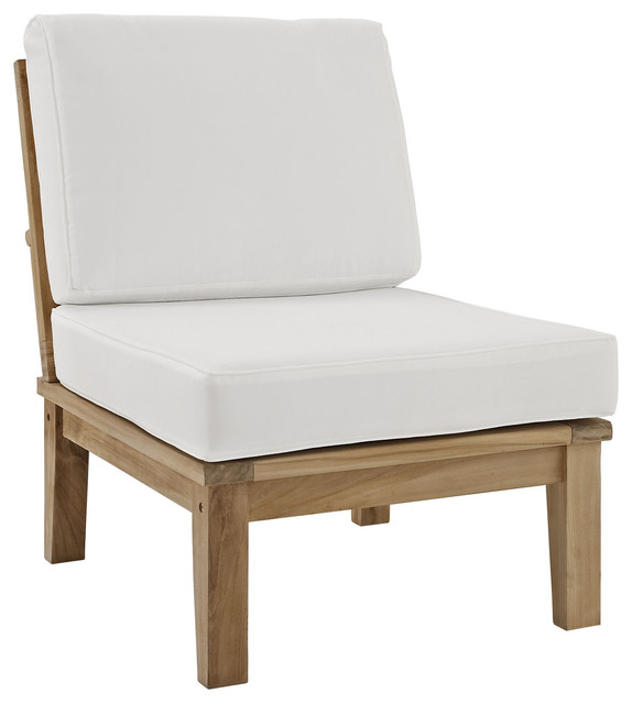 Marina Armless Outdoor Patio Teak Sofa EEI1150 Beach Style Outdoor Sofas by MODTEMPO LLC