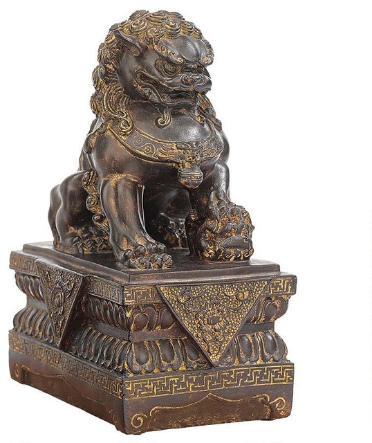 9"H Tall Chinese Female Lion Foo Dog Statue