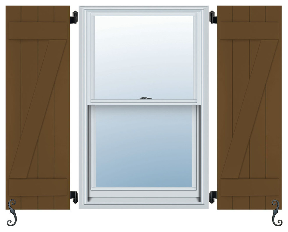 Atlantic Classic 2Batten With ZBar, Board and Batten Shutters, Set of 2 Exterior Shutters