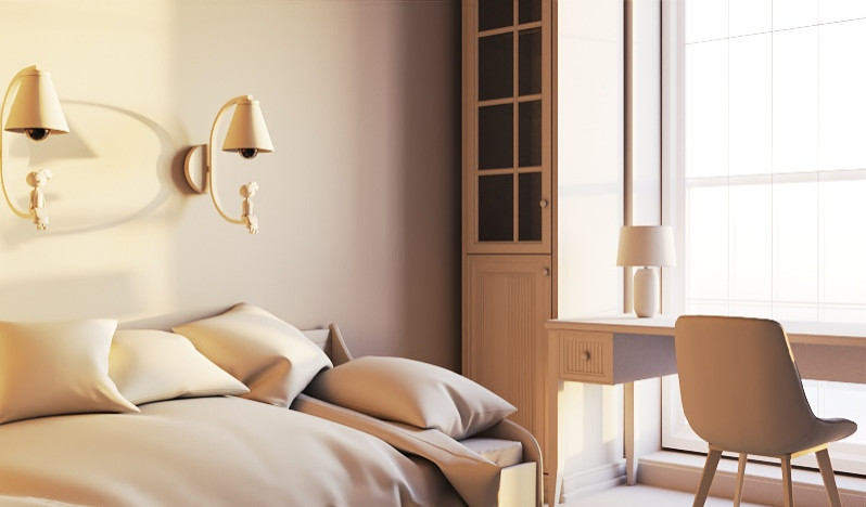 Проект "Черно-белый 3Д детской комнаты с вариантами освещения времени суток"