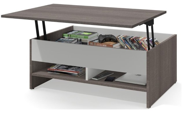 Small E Lift Top Coffee Table Tables By Homesquare Bestar Small E Lift Top Coffee Table Bark Gray And White