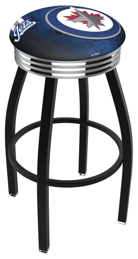Holland L8B3C 03 Winnipeg Jets 25" Swivel Counter Stool Black/Chrome