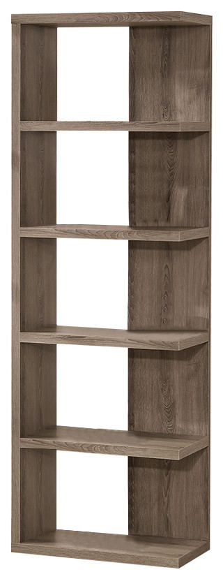 Coaster Harrison 5-Shelf 23.5" Transitional Wood Bookcase in Gray