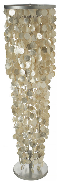 king size capiz shell floor lamp, champagne - beach style - floor king size capiz shell floor lamp, champagne - beach style - floor