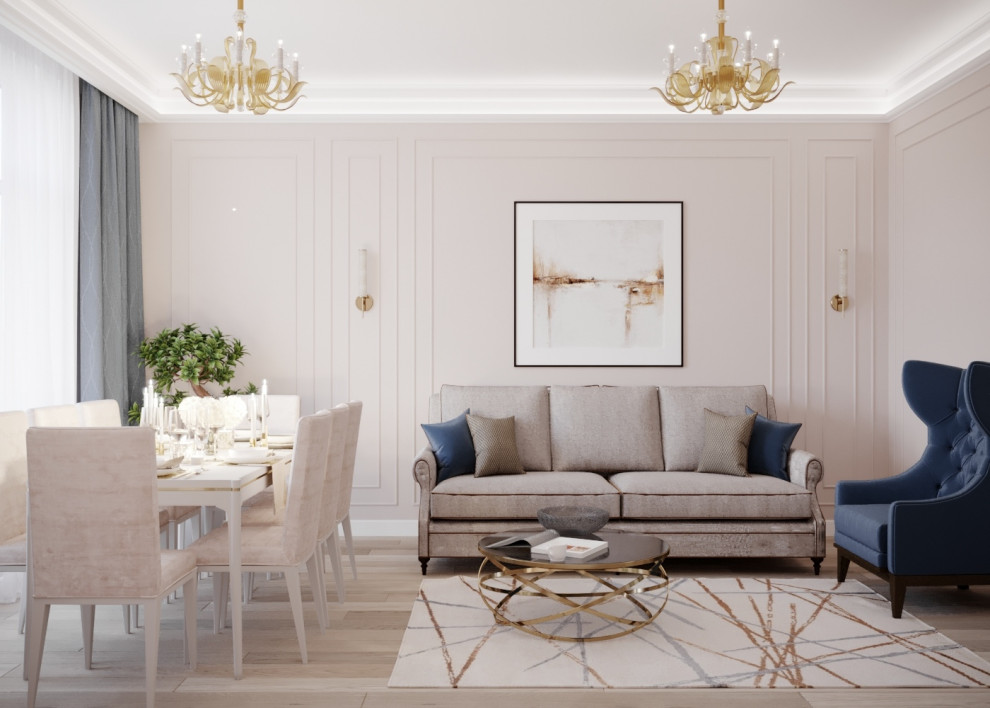 Гостиная-столовая. ЖК Крестовский де люкс